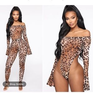 Feline Sexy Matching Set - Brown/combo
